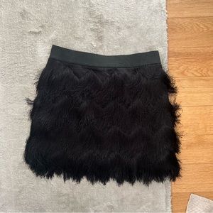 BCBG Black Fringe Mini Skirt
